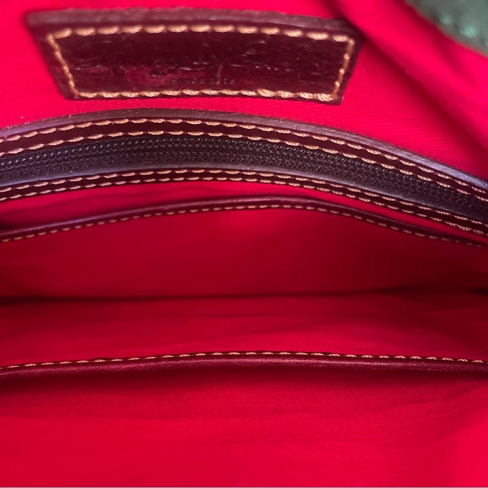 Dooney & Bourke Crimson Red Crossbody Huntington Letter Carrier Bag - Picture 7 of 13